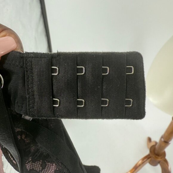 Victorias Secret Dream Angels Lined Demi Bra 32DD Pink & Black Lace Adjustable S - Picture 7 of 7